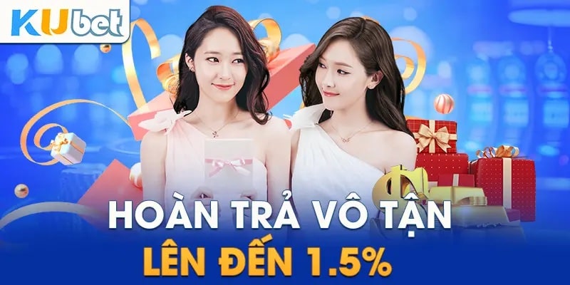 Hoàn trả không giới hạn hàng ngày hàng tuần đến 1.5%